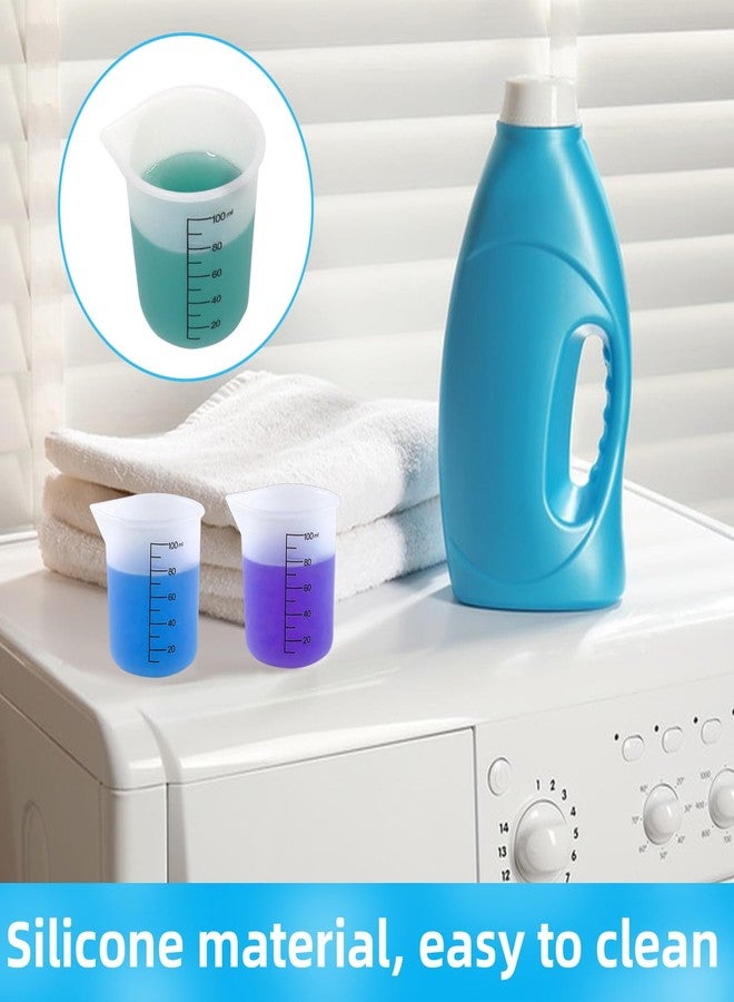 TKYZMS 4 Pack Reusable Silicone Measuring Cups,100ml Laundry Detergent Dispenser,Liquid Measuring Cups for Laundry Room,Bathroom,Dormitory,DIY,Art & Craft - Image 5