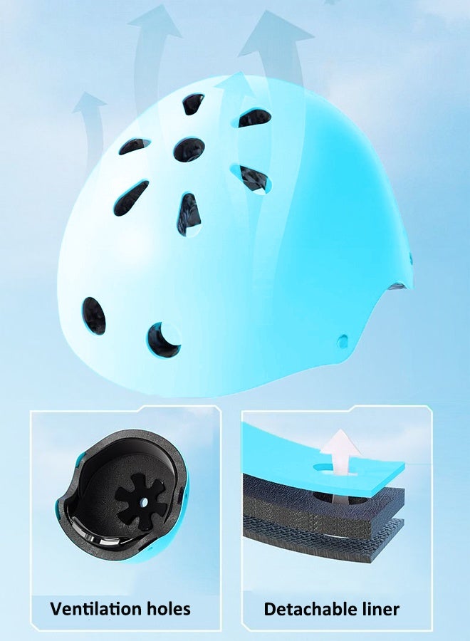 Aissiora 7-piece children's outdoor sports protective gear set Safety helmet set Children's roller skating equipment Children's cycling equipment set Children's sports anti-fall protective gear Suitable for children aged 2-6 - Image 4