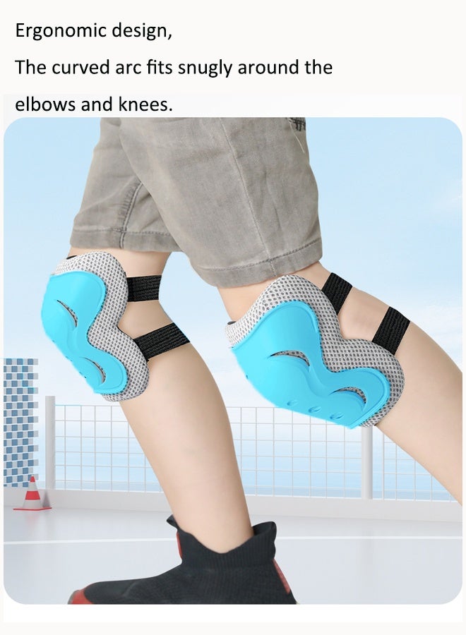 Aissiora 7-piece children's outdoor sports protective gear set Safety helmet set Children's roller skating equipment Children's cycling equipment set Children's sports anti-fall protective gear Suitable for children aged 2-6 - Image 5