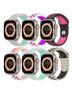 CATANES 6 Pack For Apple Watch 49mm 45mm 44mm 42mm Silicone Sport Band Nike Strap Compatible With iWatch Series Ultra/8/7/SE/6/5/4/3/2/1  - Image 2