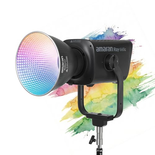 Amaran Ray 660c Full Color COB LED Video Light 660W Powerful Studio Light with Integrated AC Power IP54 Weatherproof OmniColor Engine 2300K10000K AppDMX Control Bowens Mount Monolight - Image 1