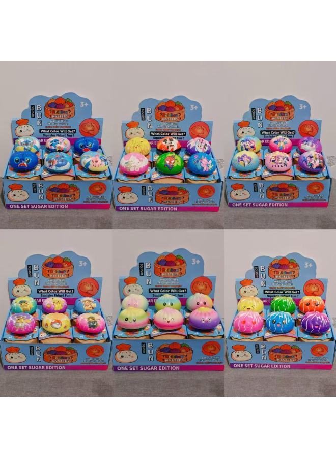 Dampling Cartoon Stress-Relief Steamed Bun Toy, Imitation Colorful Squishy Slow-Rebound Bun Stress Relief Toy Small dumpling - Image 2