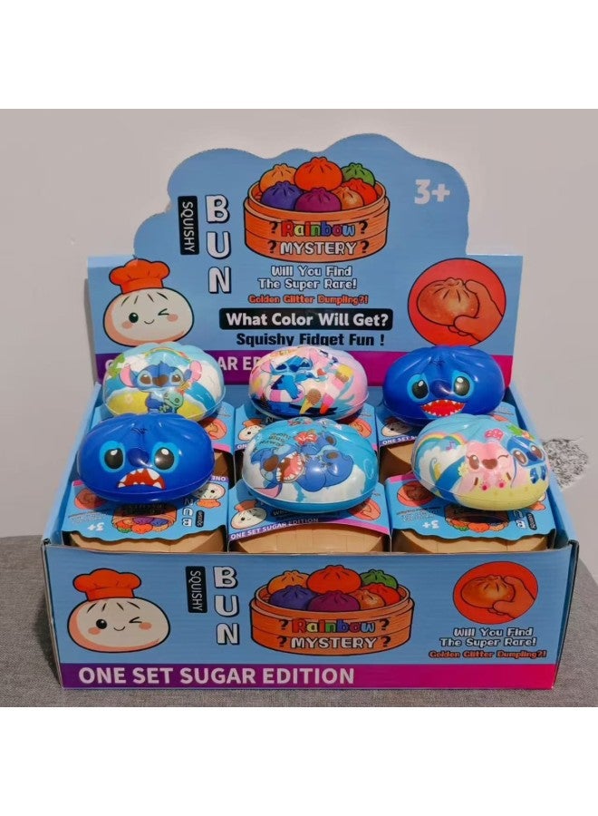 Dampling Cartoon Stress-Relief Steamed Bun Toy, Imitation Colorful Squishy Slow-Rebound Bun Stress Relief Toy Small dumpling - Image 1