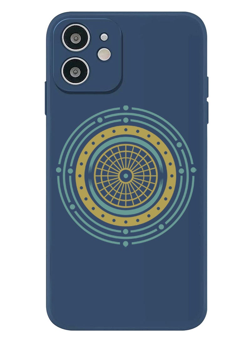 Theodor Protective Slim Fit Case Liquid Silicone Cover with Full Body Protection Anti-Scratch Shockproof Case For iPhone 12 Blue  - mandala 2 copy - Image 1