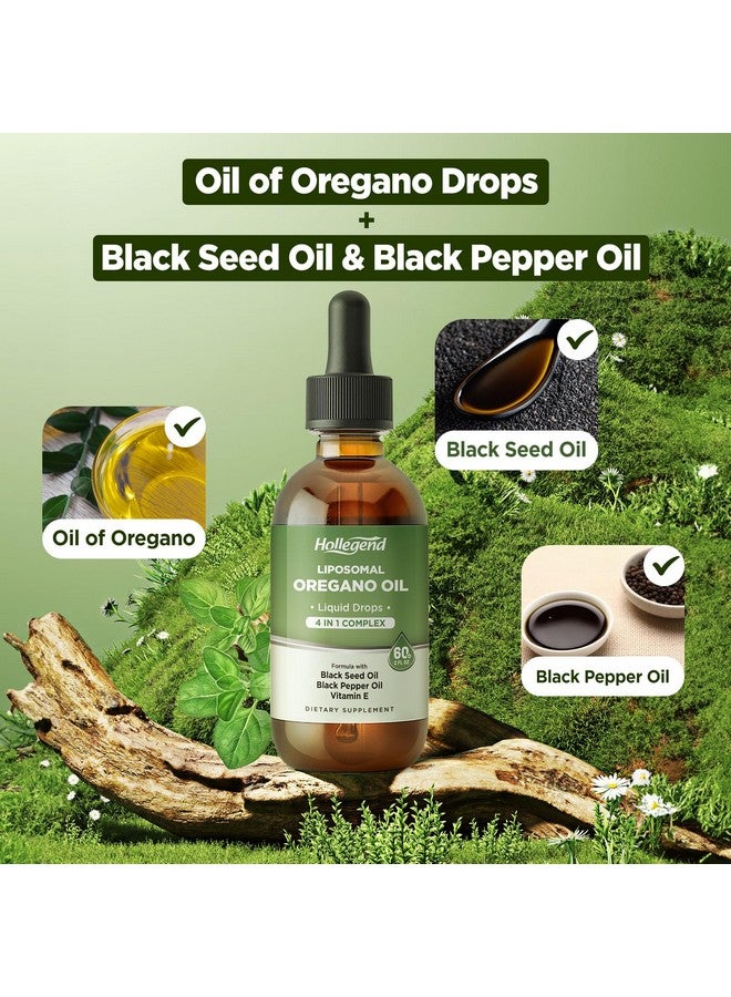 HOLLEGEND Liposomal Oregano Oil Liquid Drops, Organic Oil of Oregano Carvacrol for Kids & Adults, with Black Seed & Black Pepper Oil,Immune and Digestive System Support, Alcohol-Free, 60ML/2 Fl Oz - Image 4