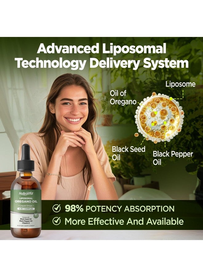 HOLLEGEND Liposomal Oregano Oil Liquid Drops, Organic Oil of Oregano Carvacrol for Kids & Adults, with Black Seed & Black Pepper Oil,Immune and Digestive System Support, Alcohol-Free, 60ML/2 Fl Oz - Image 5