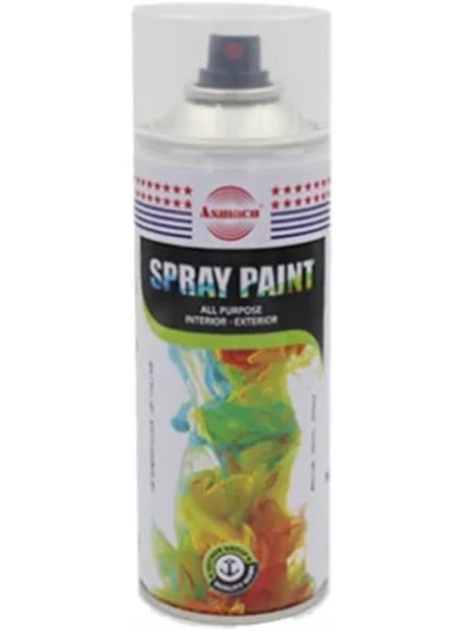 HASANAT ESSENTIALS طلاء رذاذ أساسي سريع الجفاف لامع عالي الجودة داخلي خارجي خشب بلاستيك معدن سيارات غير متلاشي 400 مل (ورنيش شفاف) - Image 1