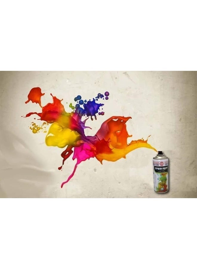 HASANAT ESSENTIALS طلاء رذاذ أساسي سريع الجفاف لامع عالي الجودة داخلي خارجي خشب بلاستيك معدن سيارات غير متلاشي 400 مل (ورنيش شفاف) - Image 4