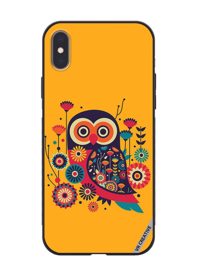 VR CREATIVE Protective Case Cover For Apple iPhone XS Max Owl Illustrate Design Multicolour - Image 1
