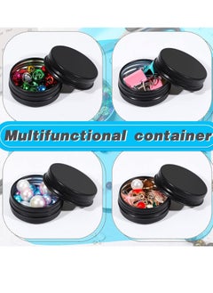 Patelai Patelai 64 Pieces Lip Balm Tin Containers Screw Top Round Tin Cans Aluminum Tin Jar with Screw Lid, Empty Bottle Travel Cosmetic Sample Tin Cans Container for DIY(Matte Black, 0.5 oz)  - Image 2
