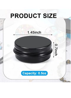 Patelai Patelai 64 Pieces Lip Balm Tin Containers Screw Top Round Tin Cans Aluminum Tin Jar with Screw Lid, Empty Bottle Travel Cosmetic Sample Tin Cans Container for DIY(Matte Black, 0.5 oz)  - Image 3