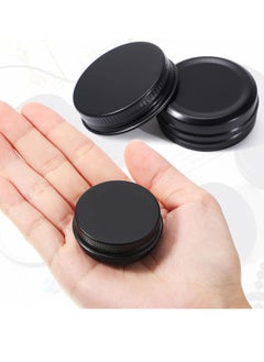 Patelai Patelai 64 Pieces Lip Balm Tin Containers Screw Top Round Tin Cans Aluminum Tin Jar with Screw Lid, Empty Bottle Travel Cosmetic Sample Tin Cans Container for DIY(Matte Black, 0.5 oz)  - Image 4