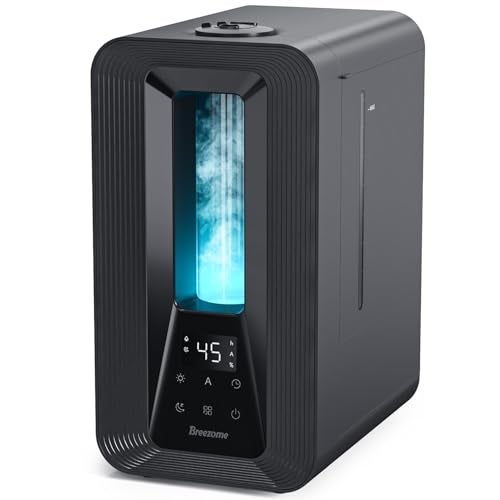 BREEZOME 6L Humidifiers for Bedroom, Cool Mist Top Fill Humidifier with Aroma Diffuser, Humidistat, Night Light, 50H Runtime, Quiet Ultrasonic Humidifiers for Home Large Room, Baby Nursery, Plants - Image 1