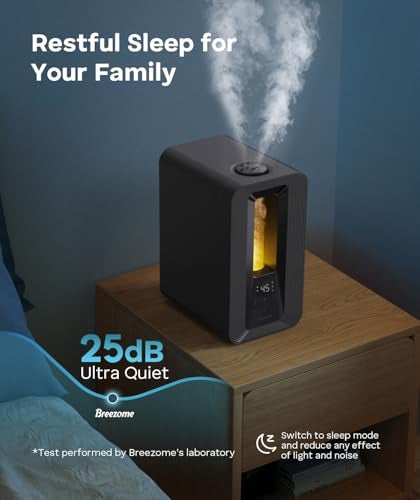 BREEZOME 6L Humidifiers for Bedroom, Cool Mist Top Fill Humidifier with Aroma Diffuser, Humidistat, Night Light, 50H Runtime, Quiet Ultrasonic Humidifiers for Home Large Room, Baby Nursery, Plants - Image 5
