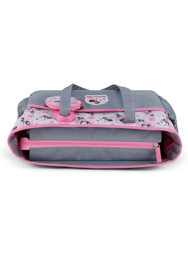 Disney Baby Multi-Functional Travel Tote Diaper Bag with Changing Pad, Minnie Pink Gray - Image 5