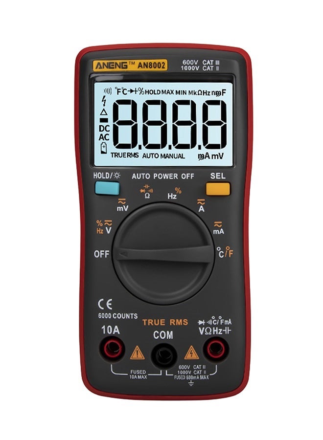 NIBEMINENT Automatic Range True RMS Digital Multimeter Clamp Meter Red/Black - Image 1