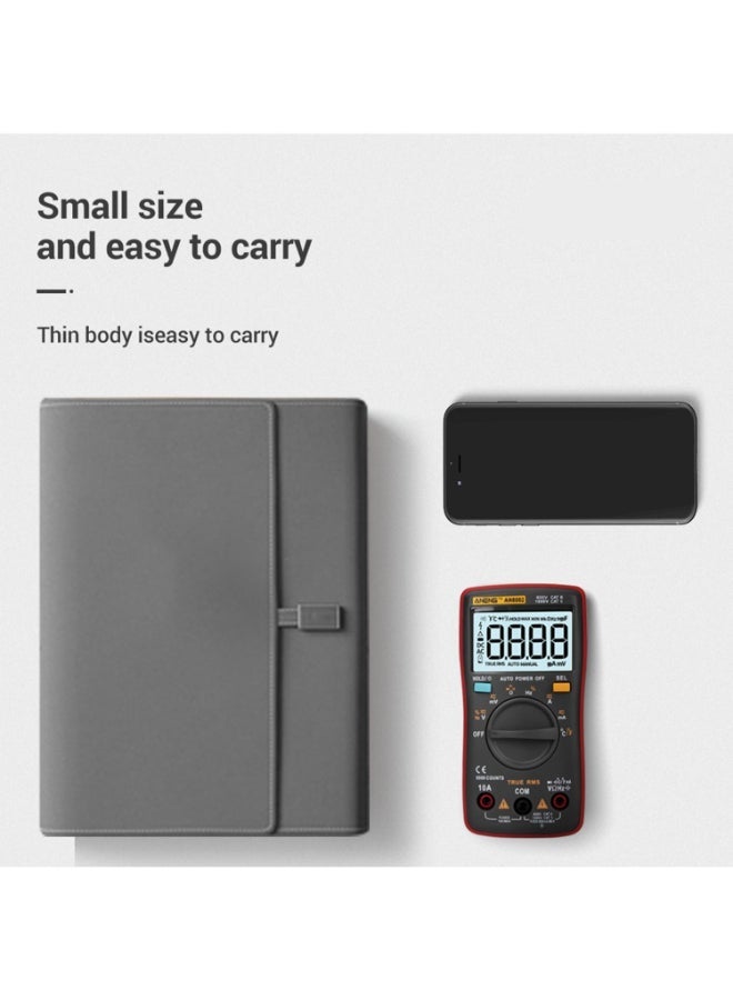 NIBEMINENT Automatic Range True RMS Digital Multimeter Clamp Meter Red/Black - Image 2