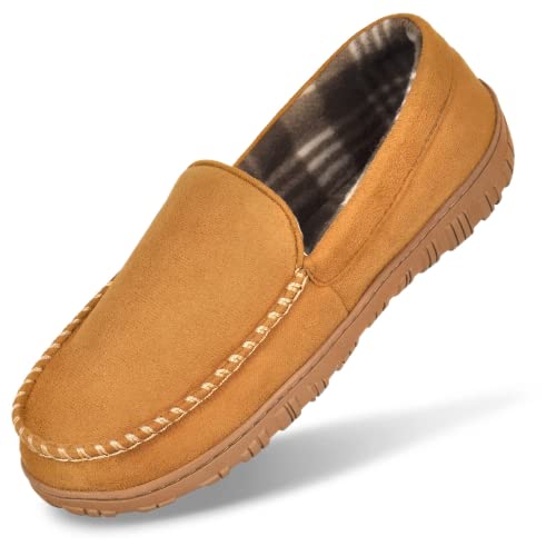 MIXIN Slippers for Men House Shoes Moccasin with Comfortable Memory Foam Indoor Outdoor beige 11 - Image 1