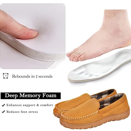 MIXIN Slippers for Men House Shoes Moccasin with Comfortable Memory Foam Indoor Outdoor beige 11 - Image 3
