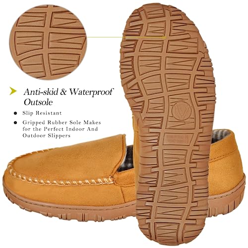 MIXIN Slippers for Men House Shoes Moccasin with Comfortable Memory Foam Indoor Outdoor beige 11 - Image 4