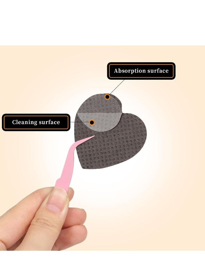200PCS Black Heart Shape Lint Free Nail & Lash Glue Wipes, Nail Polish Remover Cleaning Wipes - Image 5