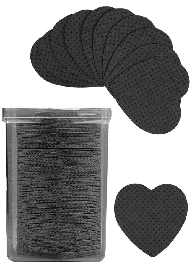 200PCS Black Heart Shape Lint Free Nail & Lash Glue Wipes, Nail Polish Remover Cleaning Wipes - Image 1