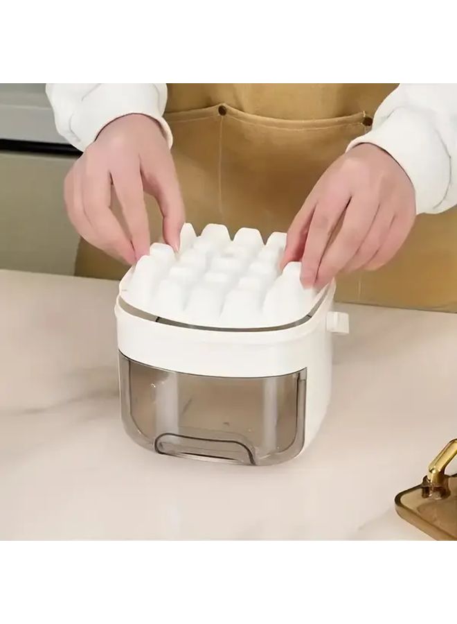 Double Layer Portable Ice Press Tray Makes 50 Ivory White Ice Cubes - Image 2