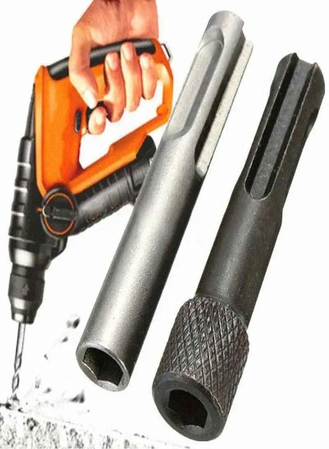 A AND S TOOLS 2pcs SDS Plus to 1/4" Inch Hex Socket Nut Impact Driver Adaptor Set Impact Driver Socket Adapter - Image 4