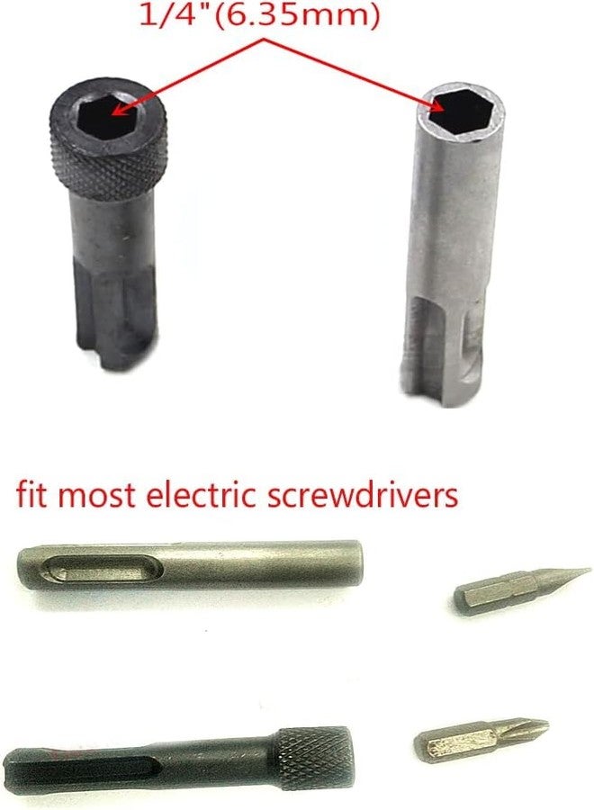A AND S TOOLS 2pcs SDS Plus to 1/4" Inch Hex Socket Nut Impact Driver Adaptor Set Impact Driver Socket Adapter - Image 3