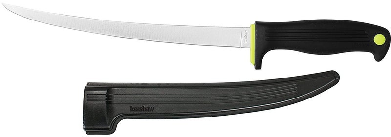 Kershaw 9" Clearwater Fish Fillet Knife, Black, 9 Inch Fixed Stainless Steel Blade, Trailing Point Blade Tip, Includes ABS Sheath, Fishing Fillet Knife for Large Salt and Fresh Water Fish - Image 3