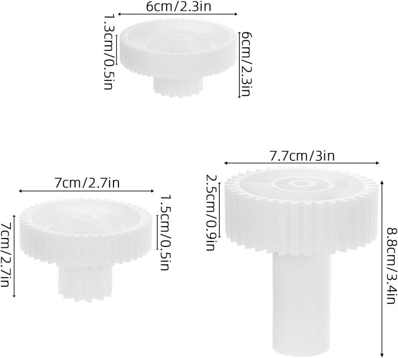 KICHOUSE Meat Grinder Replacement Gears Set of 3 Universal Plastic Gear Accessories Compatible with Electric or Manual Meat Maker Sausage Machine Parts for Home Appliance Maintenance - Image 2