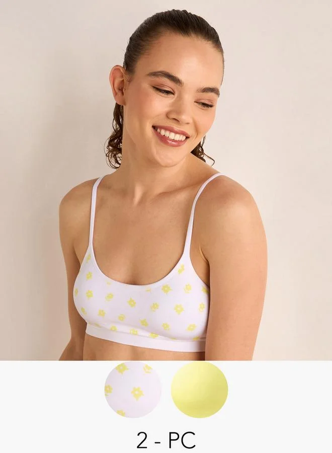 سبلاش فيڤ طقم قطعتين - حمالات صدر متنوعة للمراهقات بأشرطة قابلة للتعديل