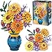 Asoulin Flower Bouquet Building Blocks Set with Vase Mothers Day Mom Grandma Gifts 1065PCS Artificial Sunflower Botanical Nurse Teacher Appreciation Birthday Gifts for Wife Women Her Him Teen Girls Adults - Image 2