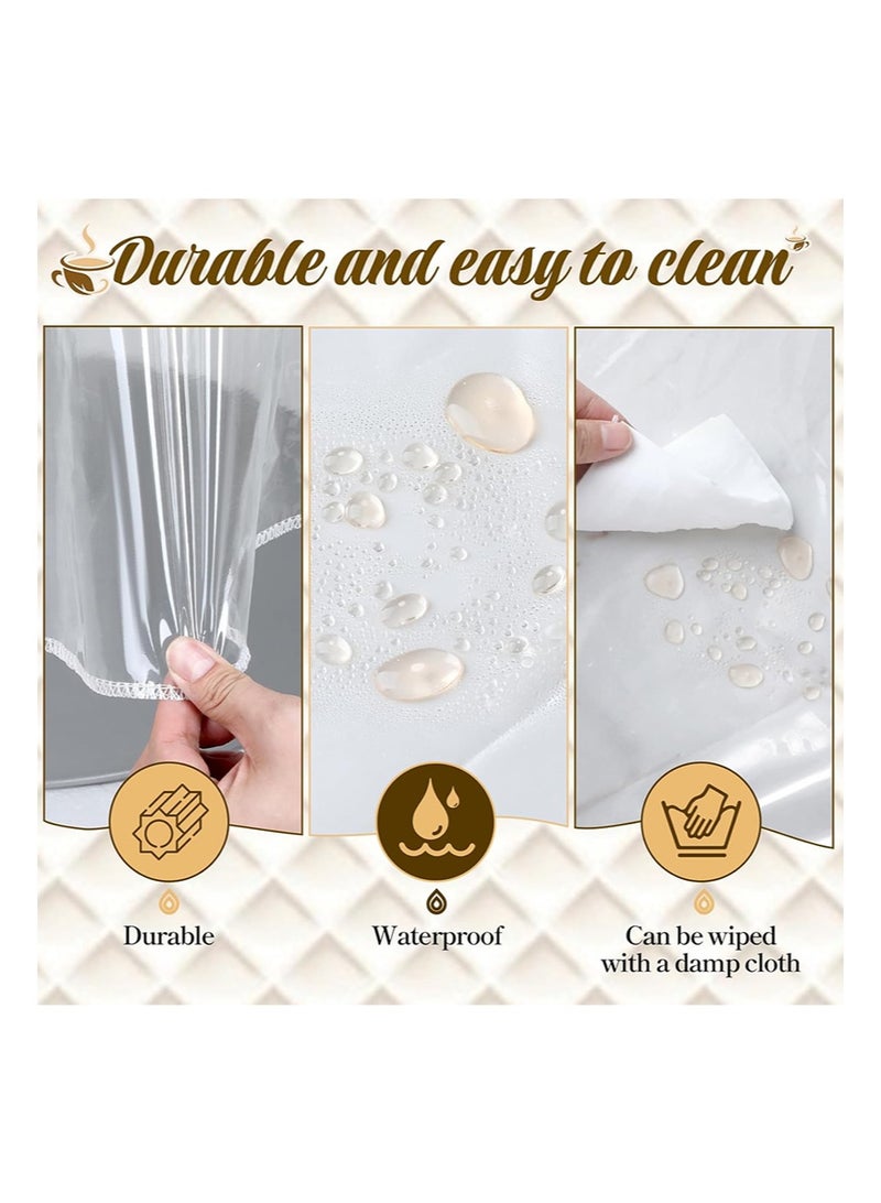 EZdenK 70in Clear Round Plastic Tablecloth Protector Waterproof Oil-Proof PVC Table Cloth Stain-Resistant Wipeable Table Cover for Round Table（178cmRound） - Image 3