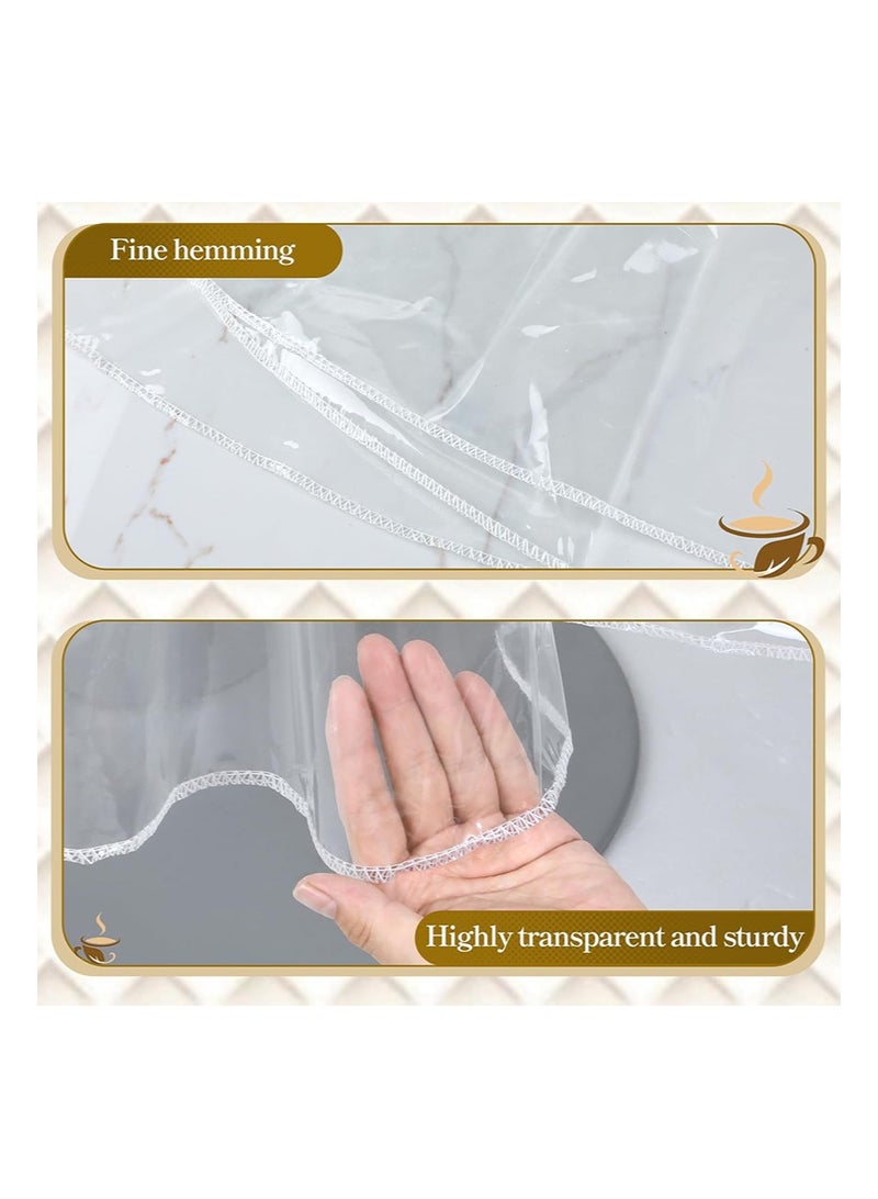 EZdenK 70in Clear Round Plastic Tablecloth Protector Waterproof Oil-Proof PVC Table Cloth Stain-Resistant Wipeable Table Cover for Round Table（178cmRound） - Image 4