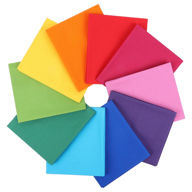 Craftido 25 Options 100 Cotton Quilting Fabric Bundles 10pcs Fat Quarters 18x21Medium Weight 52 oz for Quilting Sewing Project Patchwork DIY Crafts Rainbow Colors