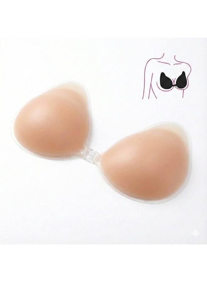 MAZANA Silicone Strapless Backless Bra for Women, Nude – Reusable Adhesive Stick-On Bra for Backless Dresses & Strapless Outfits - Image 1