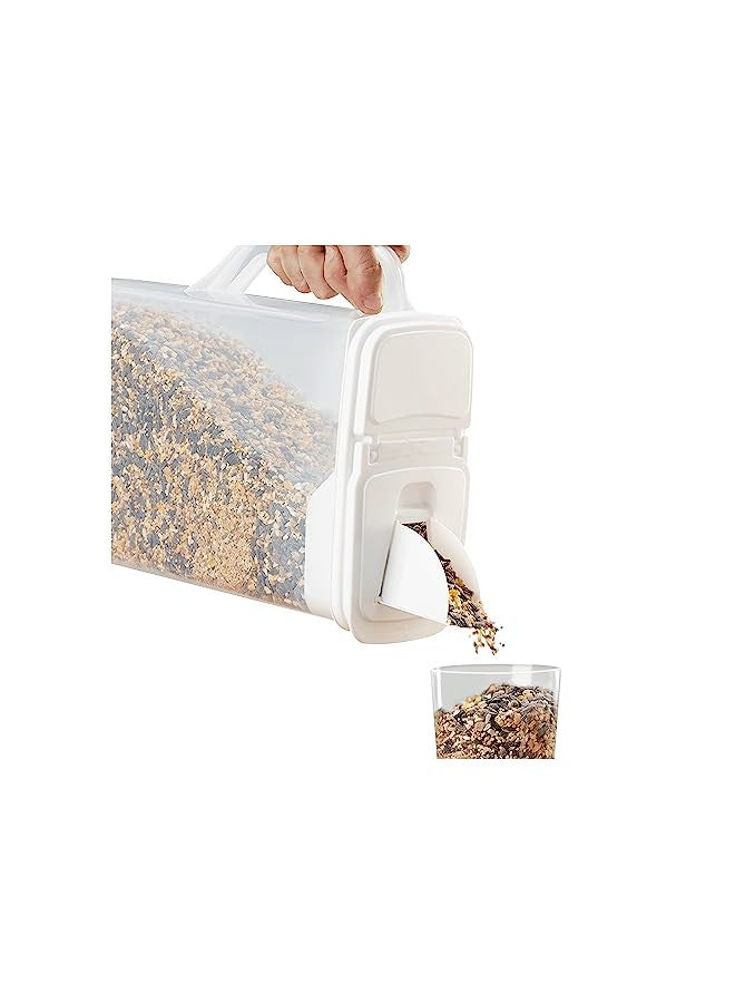 Buddeez Pet Food Storage Container - 8 Quart Capacity Bird Seed Container & Dog Food Storage, with Durable EZ Grip Handle and EZ Flip Lid with Pour Spout - Image 1