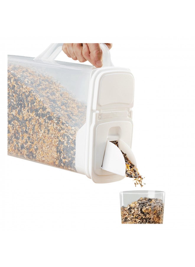 Buddeez Pet Food Storage Container - 8 Quart Capacity Bird Seed Container & Dog Food Storage, with Durable EZ Grip Handle and EZ Flip Lid with Pour Spout - Image 2