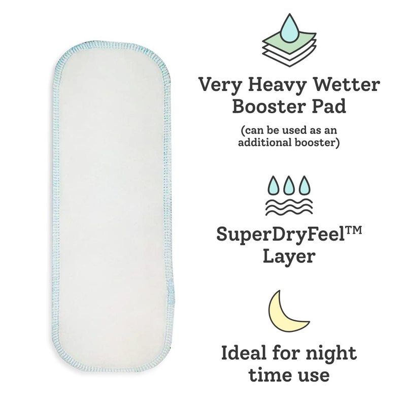 Superbottoms سوبر بوتومز مجموعة أساسيات الأطفال 6 قطع لحفاضات القماش UNO - 1 مجموعة وسادة قطن عضوي ماجيك دراي + 1 وسادة ثقيلة + 3 بطانات حفاضات من الفليس - Image 3