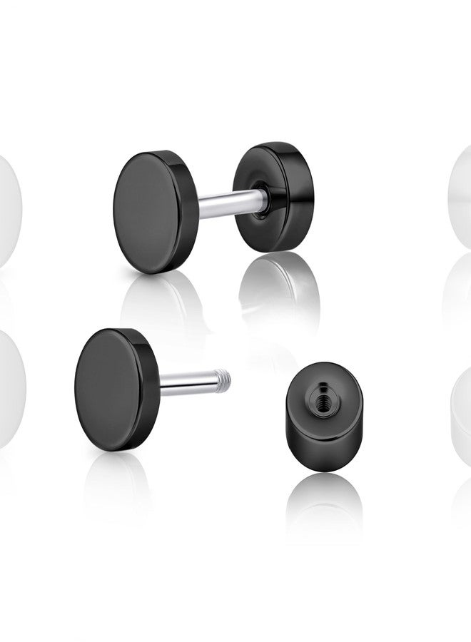 limerencia G23 Hypoallergenic Titanium Screw on Back Flat Back Dot Stud Earrings, 3mm/4mm/5mm Simple Classic Cartilage Non-Nickel Stud Earrings for Women Men(5mm,Black) - Image 1