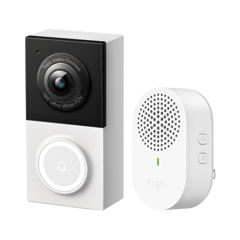 Tapo 2K Wired Smart Video Doorbell - 180 Ultra-Wide Field of View, Person/Vehicle/Package Detection, 2-Way Audio, Color Night Vision, Subscription-Free Local Storage or Optional Cloud, D130 - Image 1