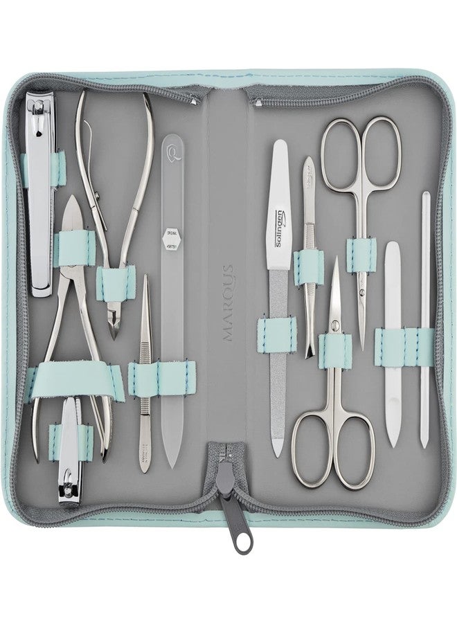 marQus Nail Kit for Men and Women - Manicure Set 12 pcs - German Made Nail Kit - Grooming Set - Genuine Leather Case with exclusive Glass Nail File - Manicure Set made in Germany - Image 1