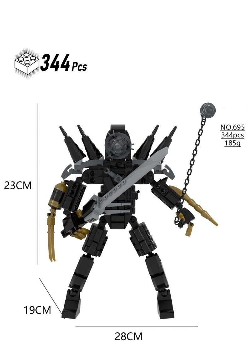 General Skibidi Toilet Man Toy Building Blocks 344Pcs Blade Chain Drill Assassin Man Toy Ideas Toys Battle  Game Model Ideas Toys Gifts for Adult & Kids  - Image 1
