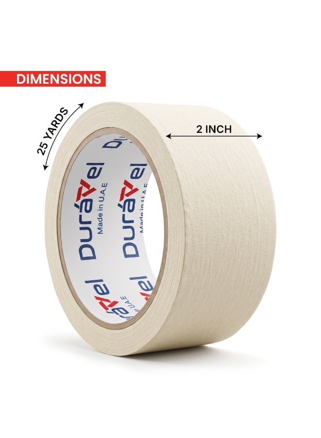 Duravel Pack Of 6 Premium Masking Tape 2Inch X 27Yards General Purpose Paper Tape For Painting, Marking, Gardening, Packaging, Artworks, Schools, Office - Image 3