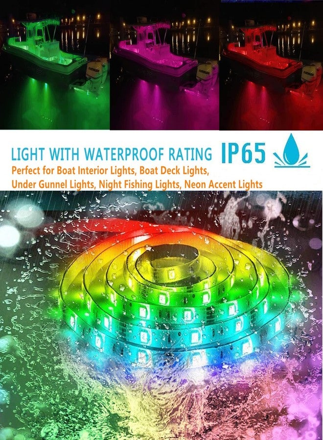 أضواء LED شريطية للقوارب، أضواء LED متعددة الألوان بطول 40 قدمًا للقوارب العائمة، إضاءة داخلية مقاومة للماء للقوارب، أضواء أسفل حافة القارب، إضاءة سطح القارب، أضواء صيد ليلية للقوارب العائمة وقوارب الكاياك - Image 4