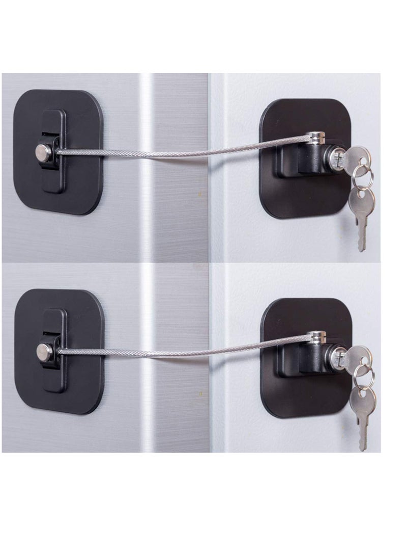 2 Pcs Fridge Lock Baby Safety Door Refrigerator Freezer with Strong Adhesive and 4 Keys for Children Adult - Image 5