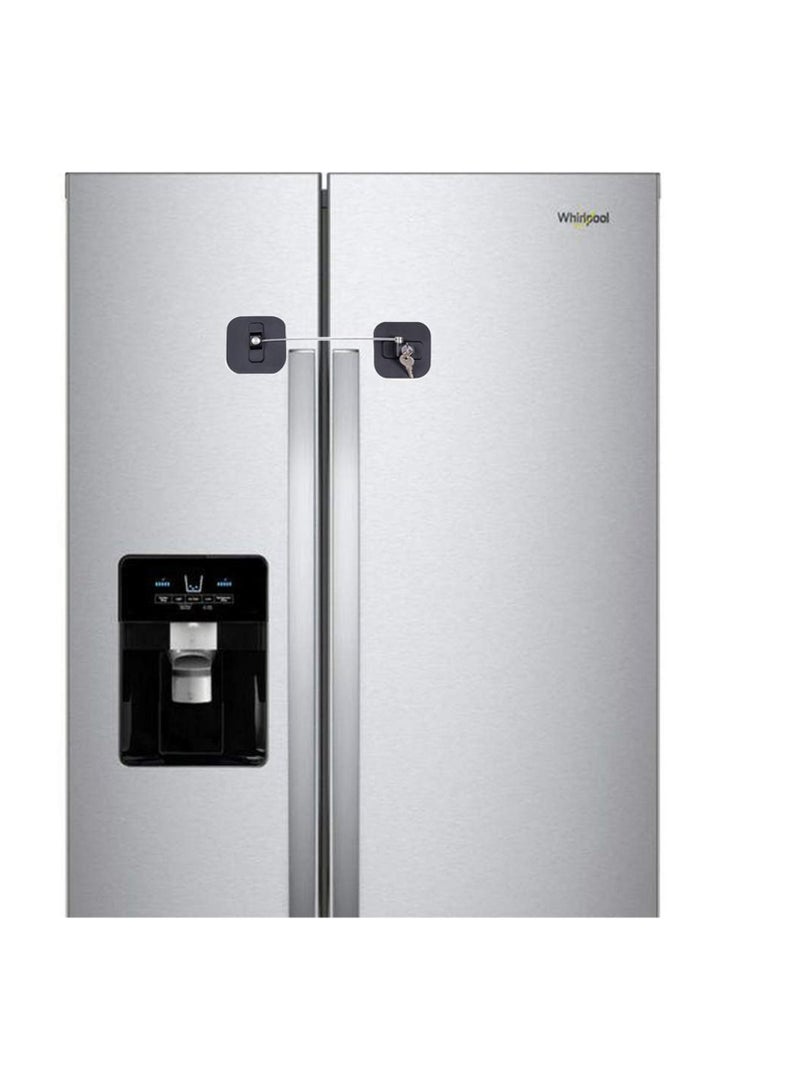 2 Pcs Fridge Lock Baby Safety Door Refrigerator Freezer with Strong Adhesive and 4 Keys for Children Adult - Image 2