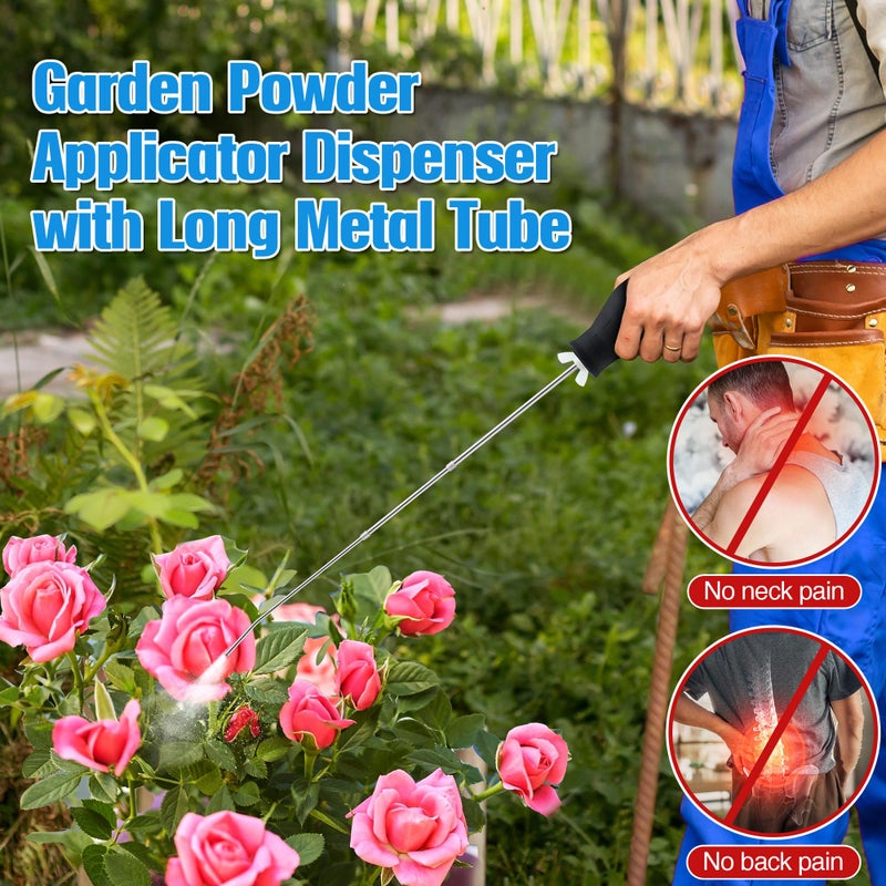Qualirey Diatomaceous Earth Powder Duster, Longer 9" to 22" Retractable Garden Powder Applicator Dispenser, 8 oz Bulb Duster Sprayer Insect for Home Organic Gardening Agricultural Supply(Black,1 Pcs) - Image 4