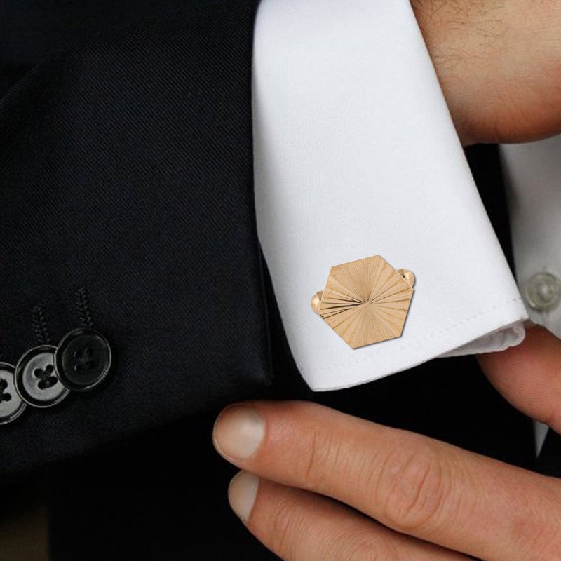 TRIPIN Cufflinks For Men Golden Gold With Self Design And Diamond Crystals For Office Corporate Party French Cuff Shirts Shirt Suit Blazer In A Gift Box Tnspgold397 - Image 3